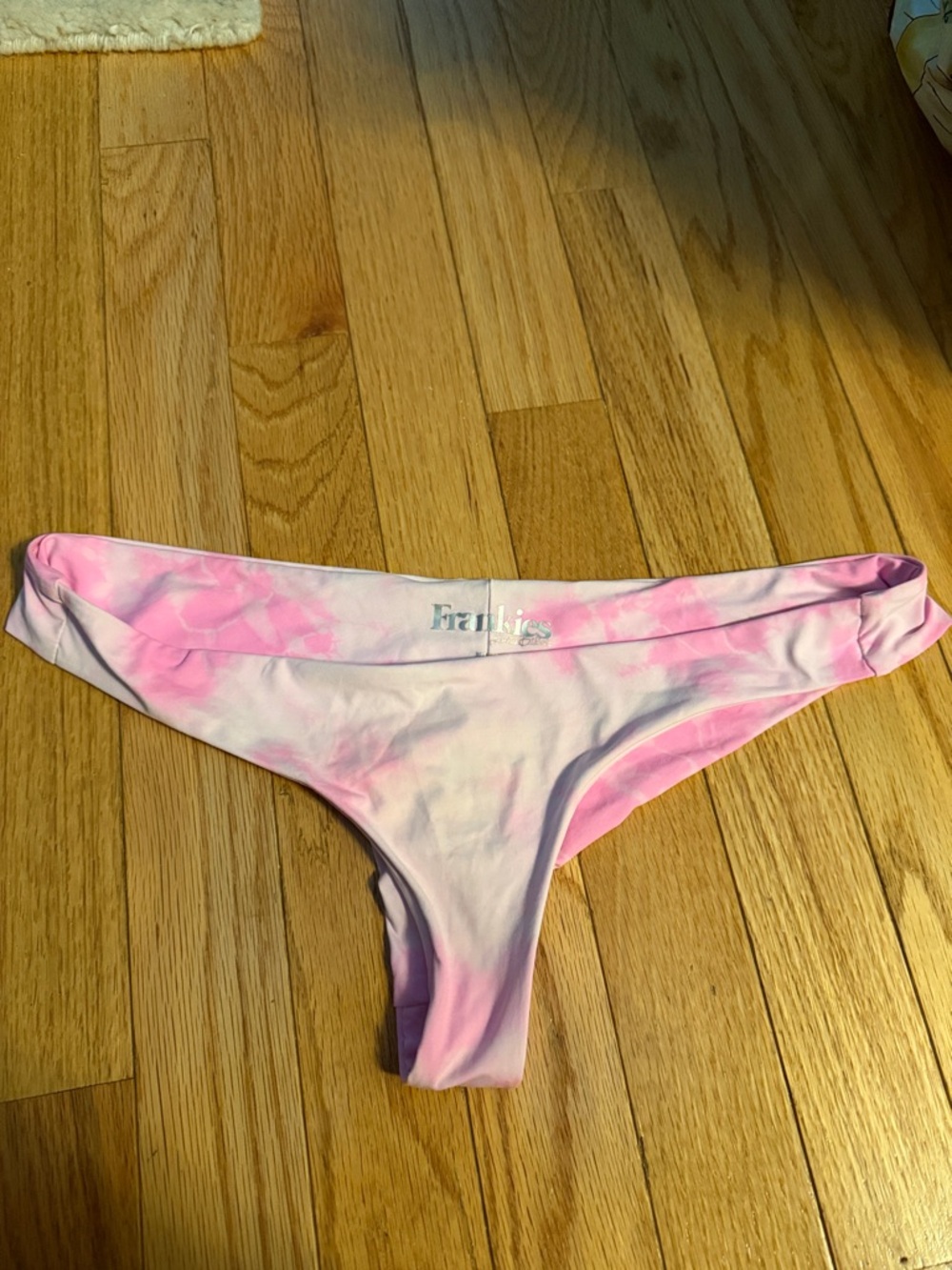 Frankie's Bikinis Pink Tie-Dye Low-Rise Bikini Bottom